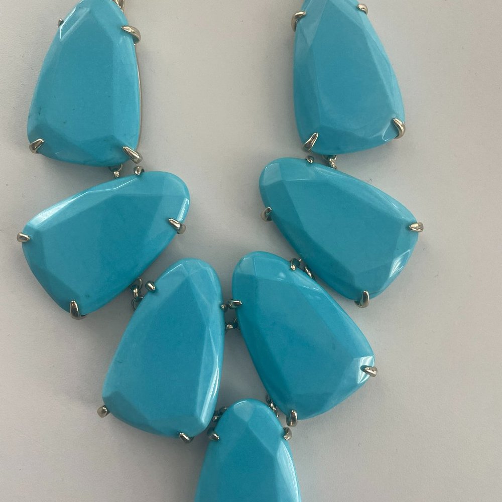 Kendra Scott Harlow Statement Necklace in Turquoise - LIKE NEW